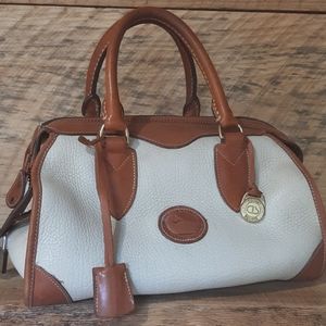 VINTAGE Dooney & Bourke All Weather Leather Purse/Handbag- white & brown
